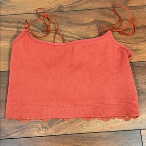 Burnt orange Ribbed Crop Top